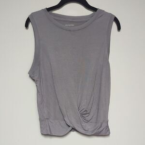 Banana Republic Gray Sleeveless Muscle Tee Ruched Design